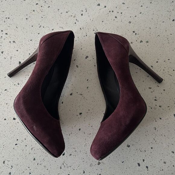 Donald J. Pliner Classic Pumps Heels Stiletto Burgundy Pointy Toe Sz 8.5 Narrow - Picture 11 of 13